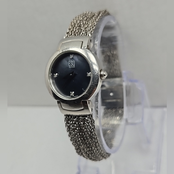 ESQ By Movado Swiss Watch New Battery Womens Quartz Stainless Steel Analog 23mm - Picture 2 of 10